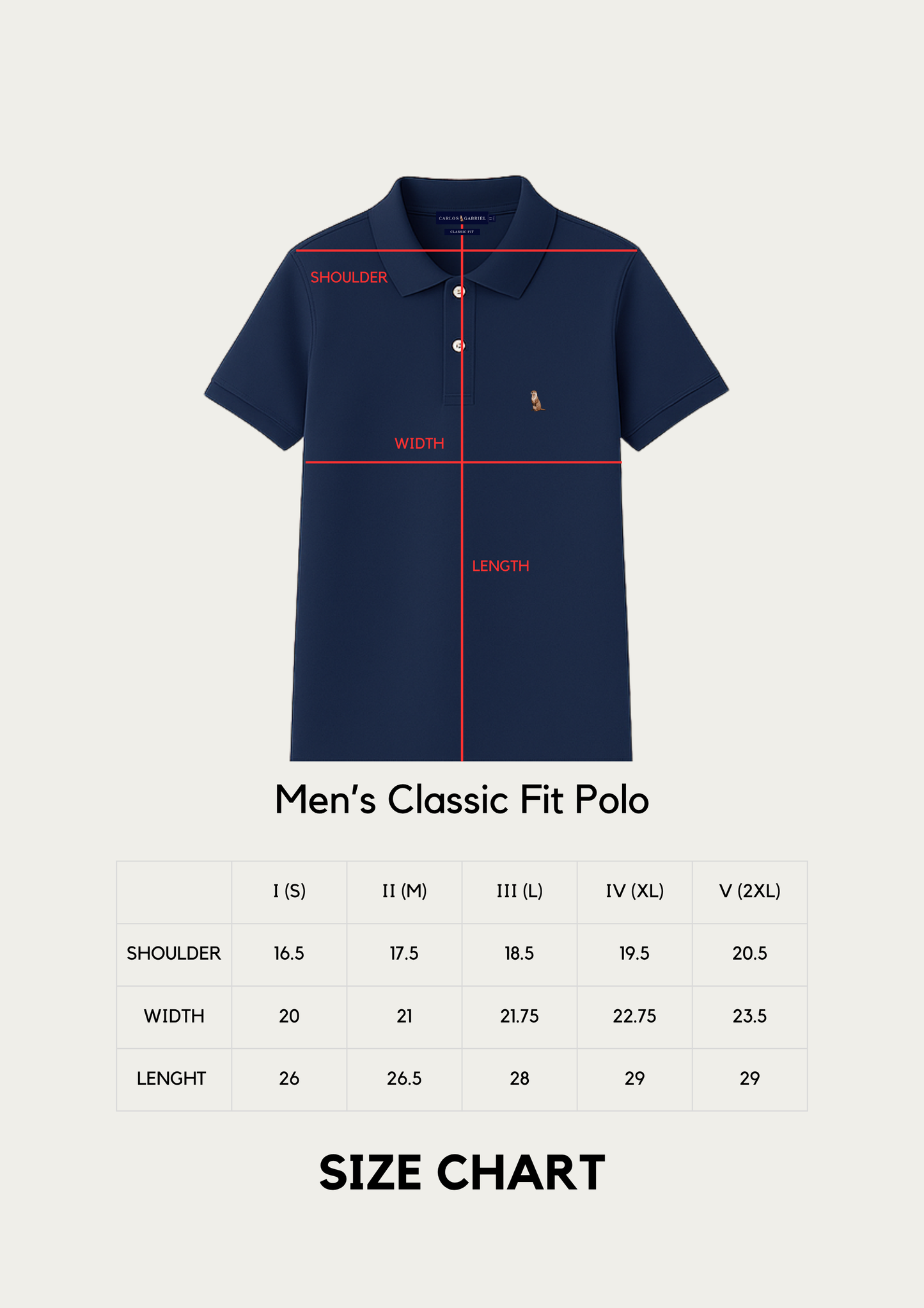 Navy Classic Fit Men's Cotton Polo