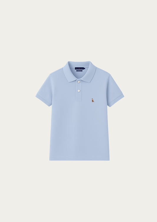 Powder Blue Classic Fit Men's Cotton Polo