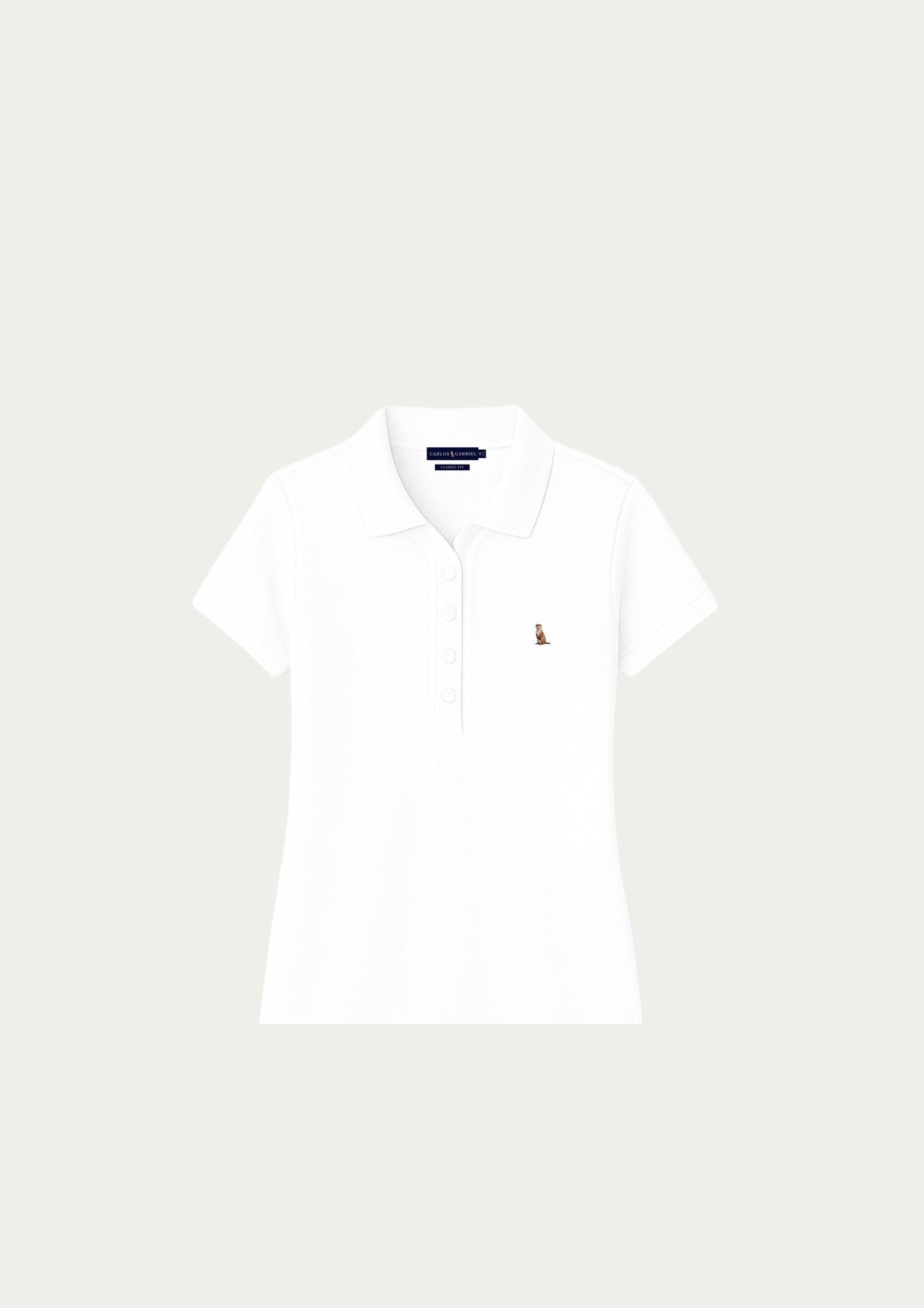 White Classic Fit Women's Cotton Polo