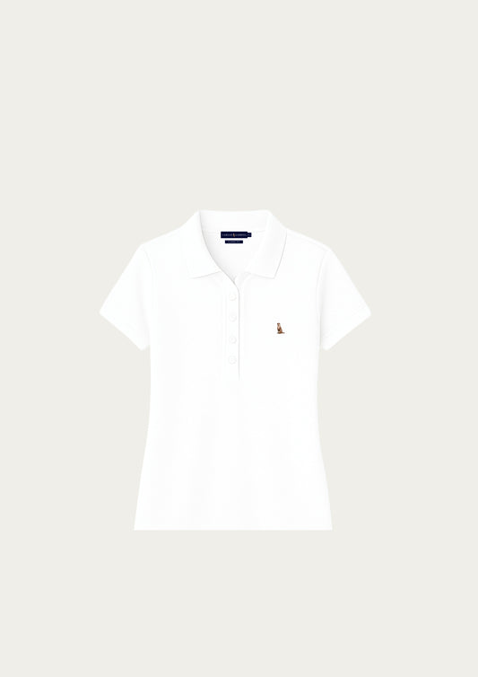 White Classic Fit Women's Cotton Polo